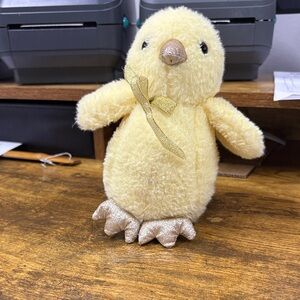 FAO Schwarz Yellow Plush Chick with Gold Accents